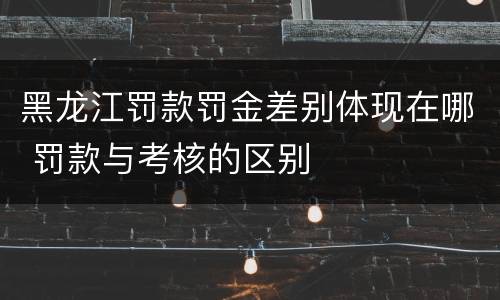 黑龙江罚款罚金差别体现在哪 罚款与考核的区别