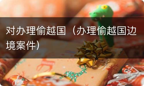 对办理偷越国（办理偷越国边境案件）