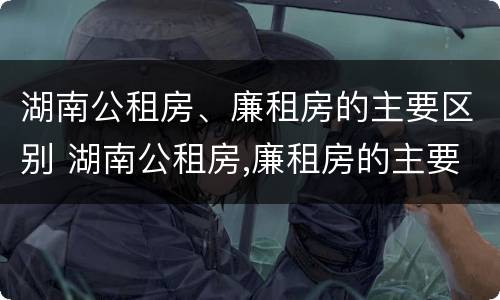 湖南公租房、廉租房的主要区别 湖南公租房,廉租房的主要区别是什么