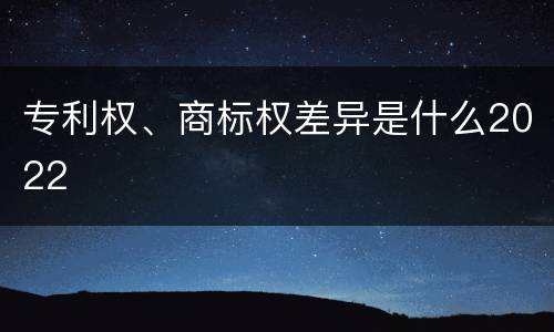 专利权、商标权差异是什么2022