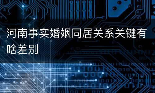 河南事实婚姻同居关系关键有啥差别