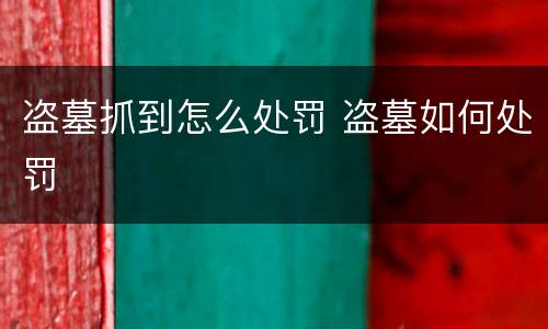 盗墓抓到怎么处罚 盗墓如何处罚