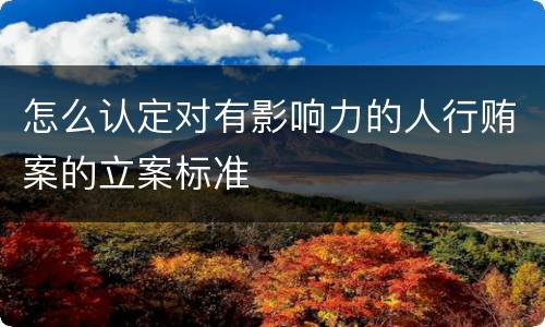 怎么认定对有影响力的人行贿案的立案标准