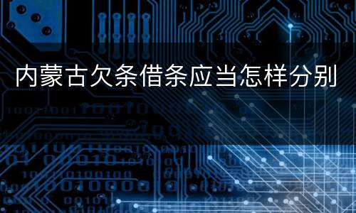 内蒙古欠条借条应当怎样分别