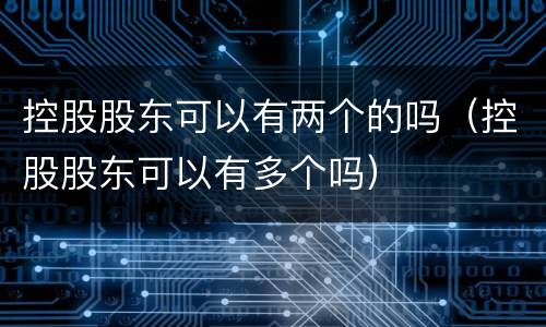 控股股东可以有两个的吗（控股股东可以有多个吗）