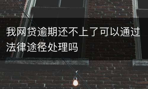 我网贷逾期还不上了可以通过法律途径处理吗