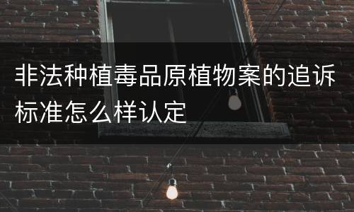 非法种植毒品原植物案的追诉标准怎么样认定