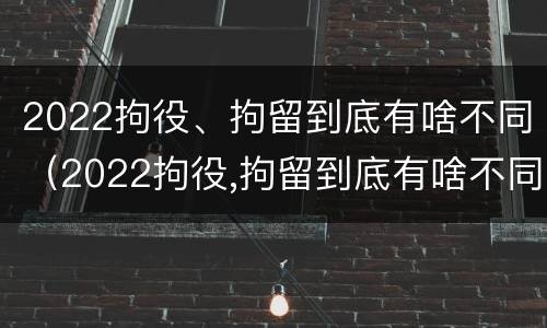 2022拘役、拘留到底有啥不同（2022拘役,拘留到底有啥不同呢）