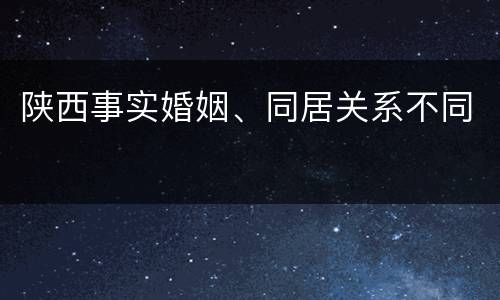 陕西事实婚姻、同居关系不同