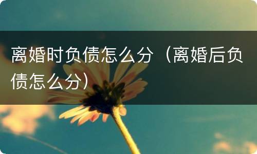 离婚时负债怎么分（离婚后负债怎么分）