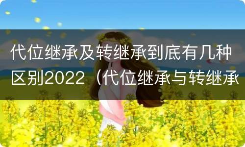 代位继承及转继承到底有几种区别2022（代位继承与转继承有什么区别?）