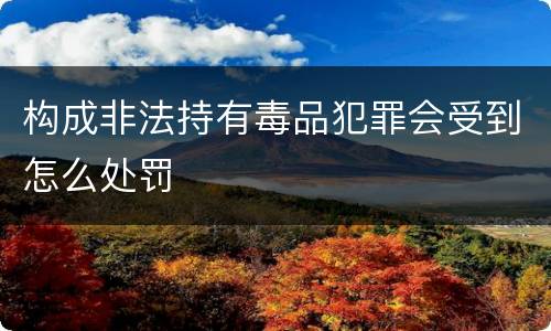 构成非法持有毒品犯罪会受到怎么处罚