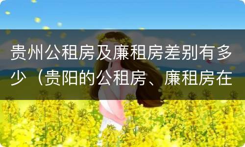 贵州公租房及廉租房差别有多少（贵阳的公租房、廉租房在什么地方?）