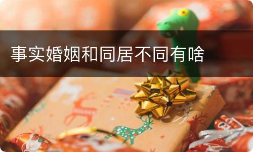 事实婚姻和同居不同有啥