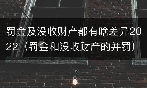 罚金及没收财产都有啥差异2022（罚金和没收财产的并罚）