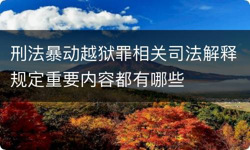 刑法暴动越狱罪相关司法解释规定重要内容都有哪些
