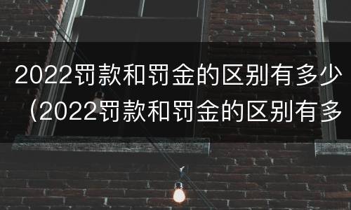 2022罚款和罚金的区别有多少（2022罚款和罚金的区别有多少呢）