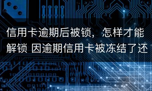 信用卡逾期后被锁，怎样才能解锁 因逾期信用卡被冻结了还能解冻吗