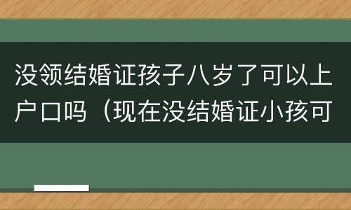 没领结婚证孩子八岁了可以上户口吗（现在没结婚证小孩可以上户不）