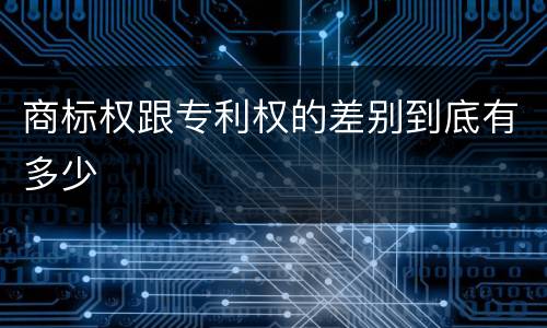 商标权跟专利权的差别到底有多少