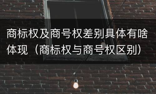 商标权及商号权差别具体有啥体现（商标权与商号权区别）