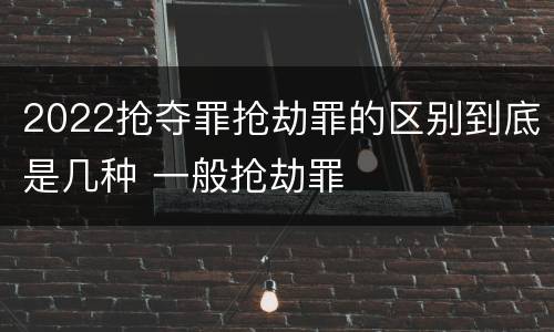 2022抢夺罪抢劫罪的区别到底是几种 一般抢劫罪