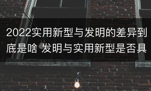 2022实用新型与发明的差异到底是啥 发明与实用新型是否具有实用性