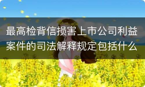 最高检背信损害上市公司利益案件的司法解释规定包括什么重要内容
