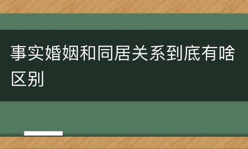 事实婚姻和同居关系到底有啥区别