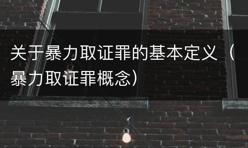 关于暴力取证罪的基本定义（暴力取证罪概念）