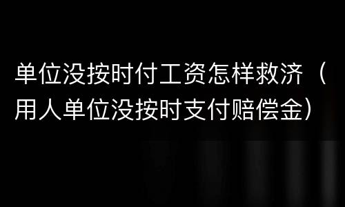 单位没按时付工资怎样救济（用人单位没按时支付赔偿金）