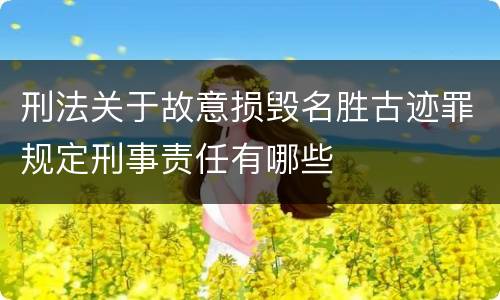 刑法关于故意损毁名胜古迹罪规定刑事责任有哪些