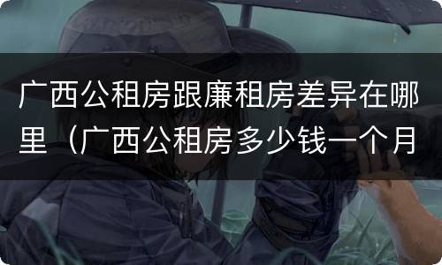 广西公租房跟廉租房差异在哪里（广西公租房多少钱一个月）