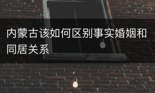 内蒙古该如何区别事实婚姻和同居关系