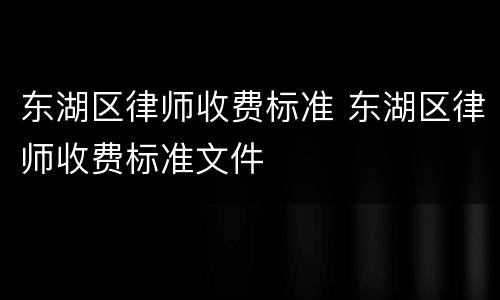 东湖区律师收费标准 东湖区律师收费标准文件