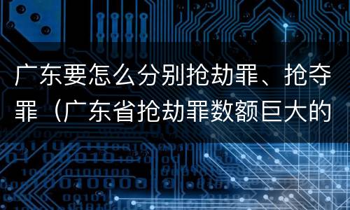 广东要怎么分别抢劫罪、抢夺罪（广东省抢劫罪数额巨大的标准）