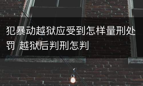 犯暴动越狱应受到怎样量刑处罚 越狱后判刑怎判