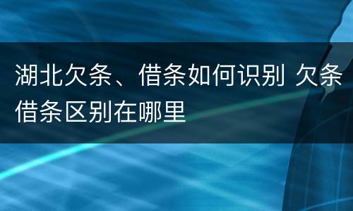 湖北欠条、借条如何识别 欠条借条区别在哪里
