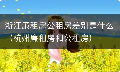 浙江廉租房公租房差别是什么（杭州廉租房和公租房）