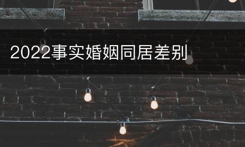 2022事实婚姻同居差别