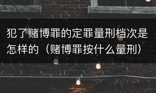 犯了赌博罪的定罪量刑档次是怎样的（赌博罪按什么量刑）