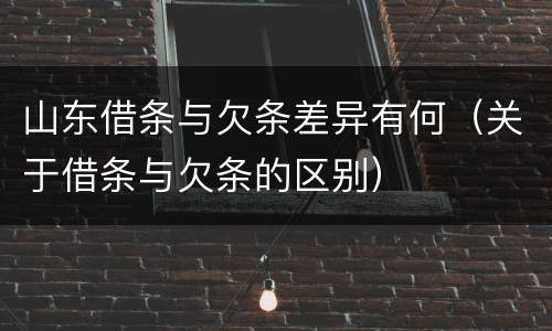 山东借条与欠条差异有何（关于借条与欠条的区别）
