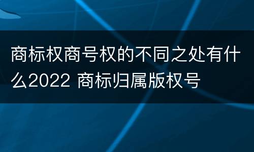 商标权商号权的不同之处有什么2022 商标归属版权号