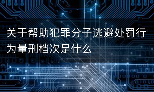 关于帮助犯罪分子逃避处罚行为量刑档次是什么
