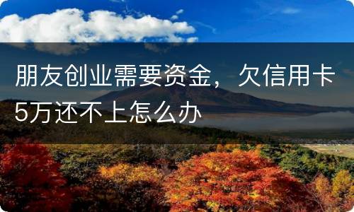 朋友创业需要资金，欠信用卡5万还不上怎么办