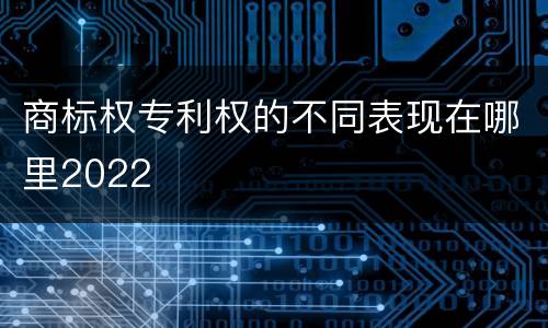 商标权专利权的不同表现在哪里2022