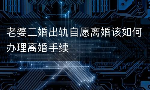 老婆二婚出轨自愿离婚该如何办理离婚手续