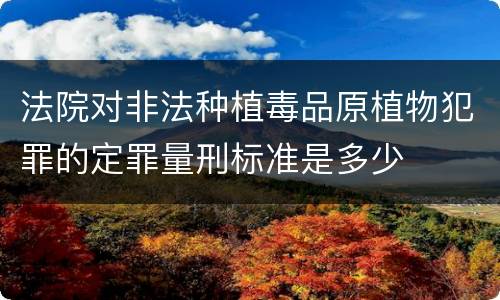 法院对非法种植毒品原植物犯罪的定罪量刑标准是多少