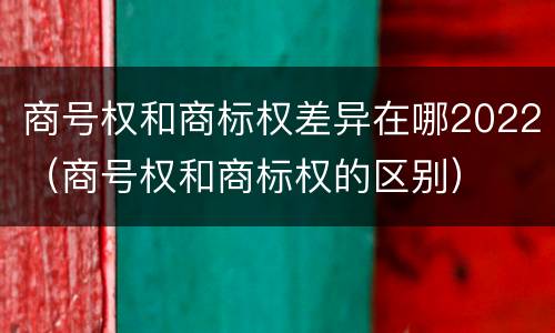 商号权和商标权差异在哪2022（商号权和商标权的区别）
