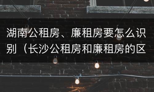 湖南公租房、廉租房要怎么识别（长沙公租房和廉租房的区别）